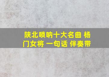 陕北唢呐十大名曲 杨门女将 一句话 伴奏带